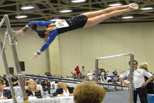 Gymnast Keeps Eye on the Prize