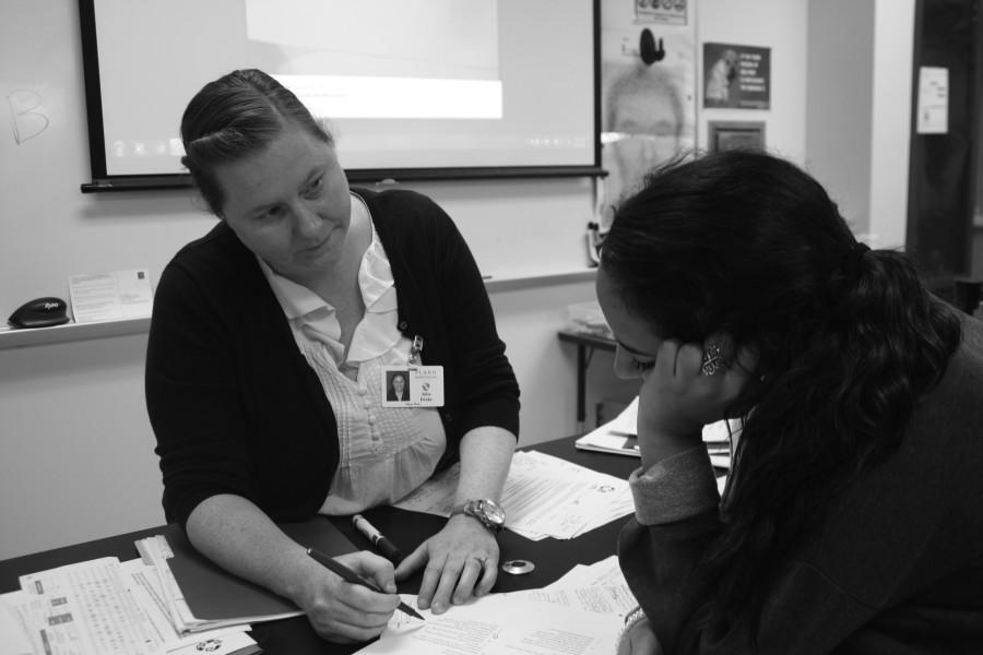 Teacher Julia Drake pictured with senior Noa Barazani