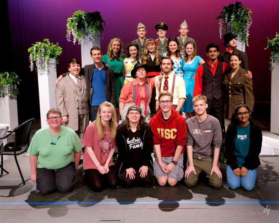 The members of the One-Act play, "Much Ado About Nothing," get ready to perform.