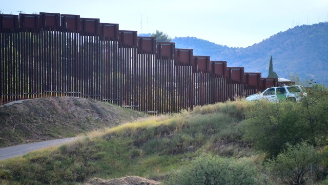 The border fence that separates a part of the United States and Mexico.