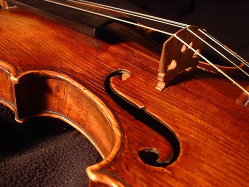"Violin -- closeup" by pellaea is licensed under CC BY 2.0